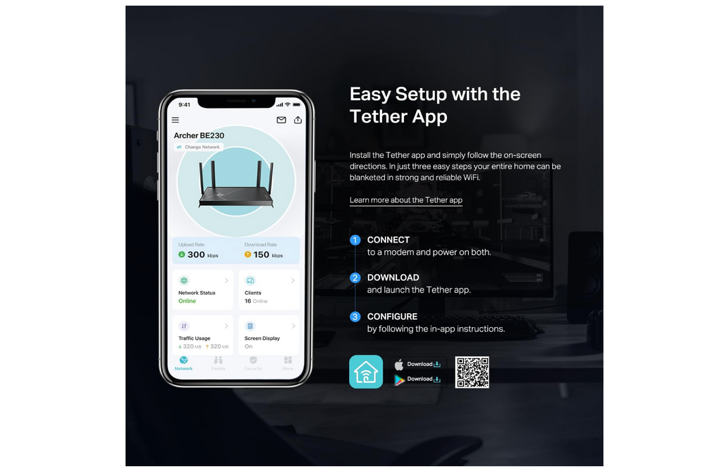 TP-Link Dual-Band BE3600 Wi-Fi 7 Router Archer BE230 | 4-Stream | Puertos 2×2.5G + 3×1G, USB 3.0, Quad Core de 2.0 GHz, 4 Antenas | VPN, EasyMesh, HomeShield, MLO, IoT Privado | Soporte Experto